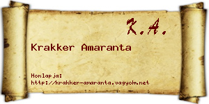 Krakker Amaranta névjegykártya